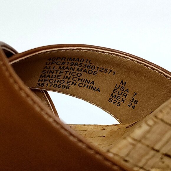 Aerosoles Strappy Cork High Espadrille Wedge Sandal Adjustable Block Heel Sz 7M - Picture 7 of 9